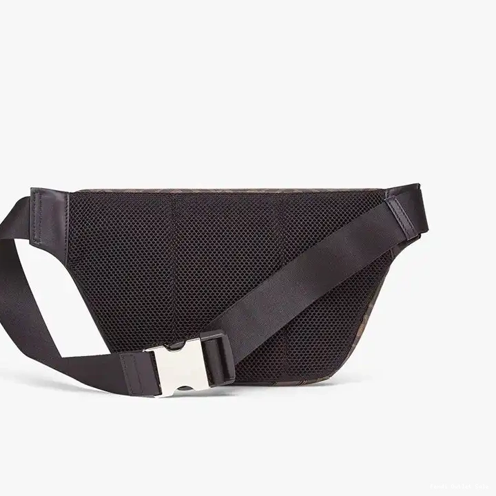 Cheap Motif Belt Bag In FF Fendi Coffee Fabric Brown 0702